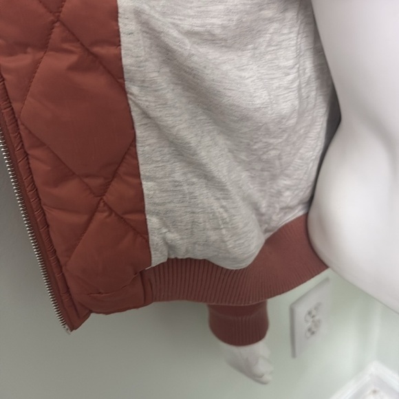 Free People Movement Orange quilted bomber jacket small - Picture 4 of 7